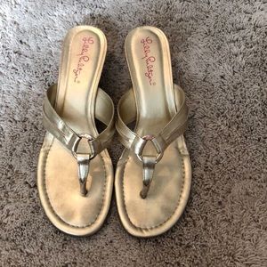Lily Pulitzer wedge gold